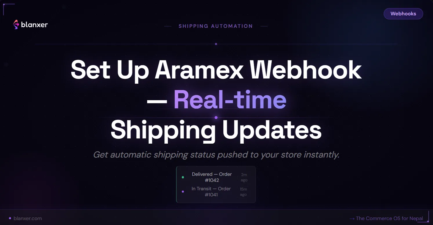 How to set up the Aramex webhook in Blanxer
