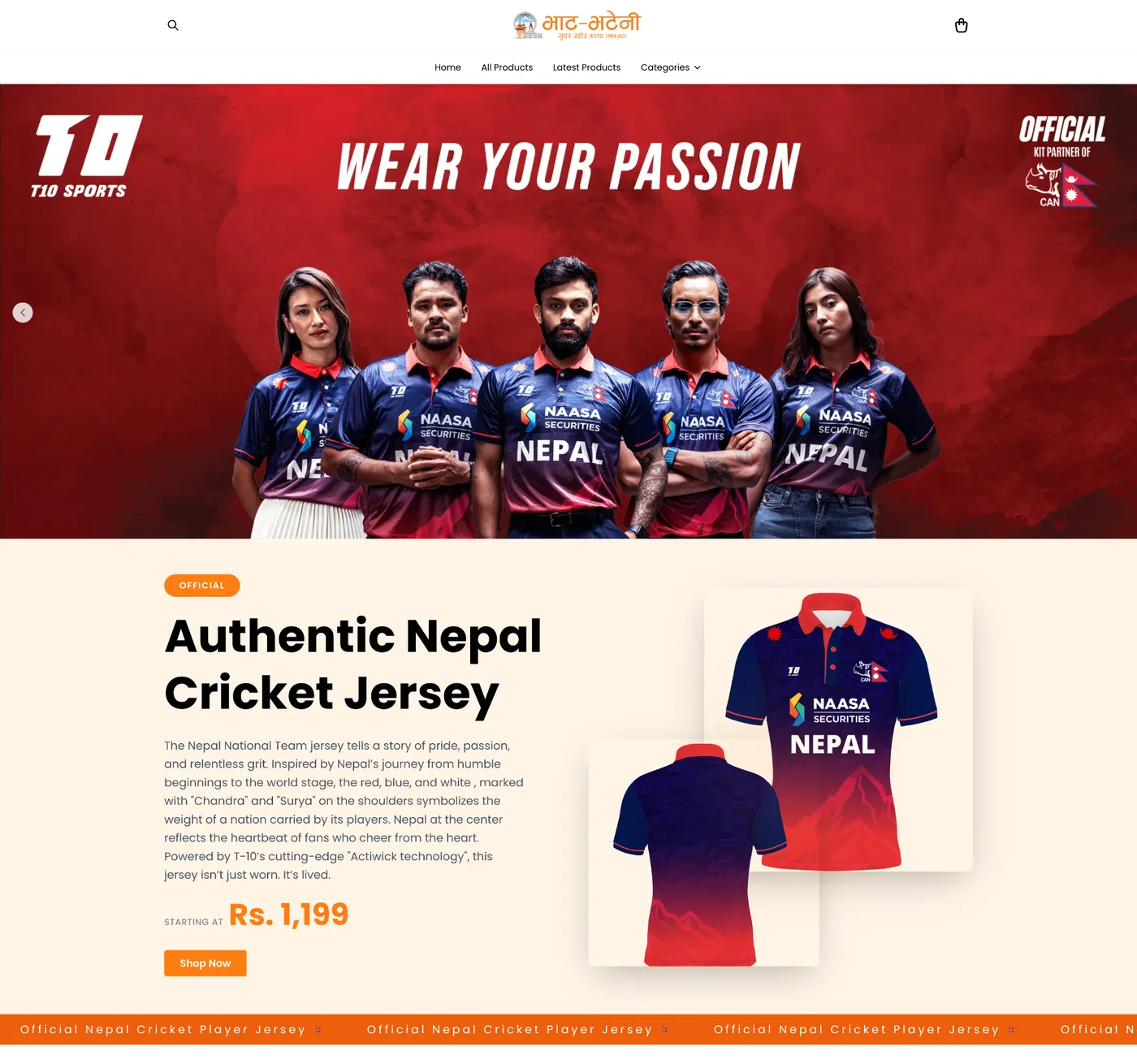 Bhatbhateni's online store at bbhco.com.np, built on Blanxer