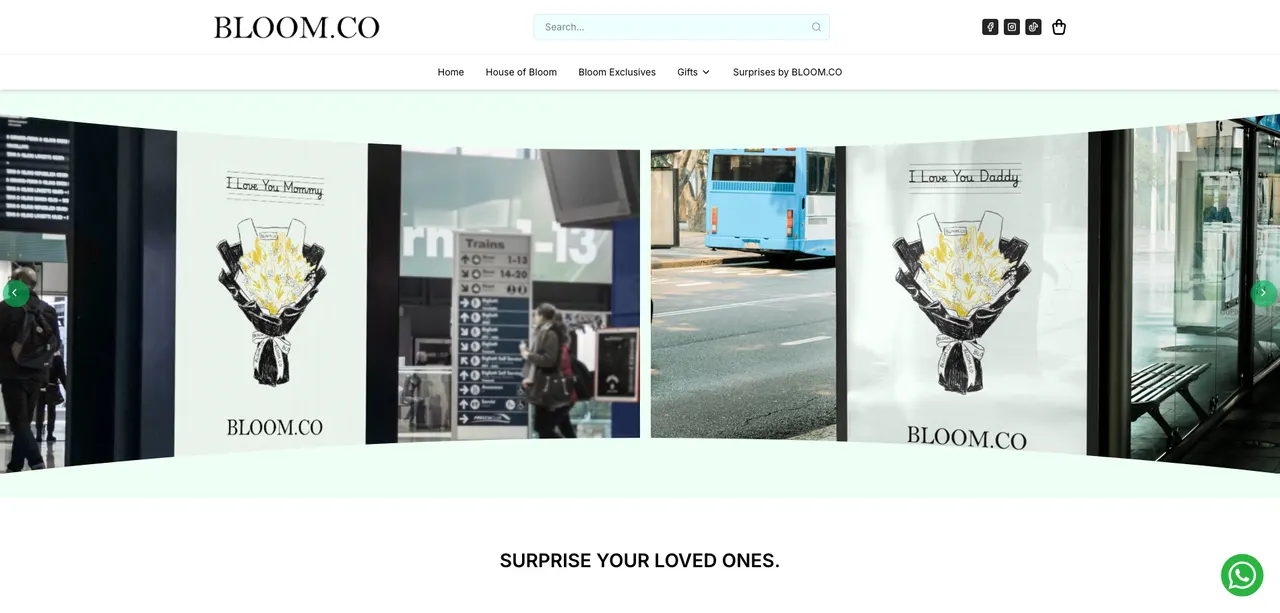 Bloom.co online store home page, built on Blanxer